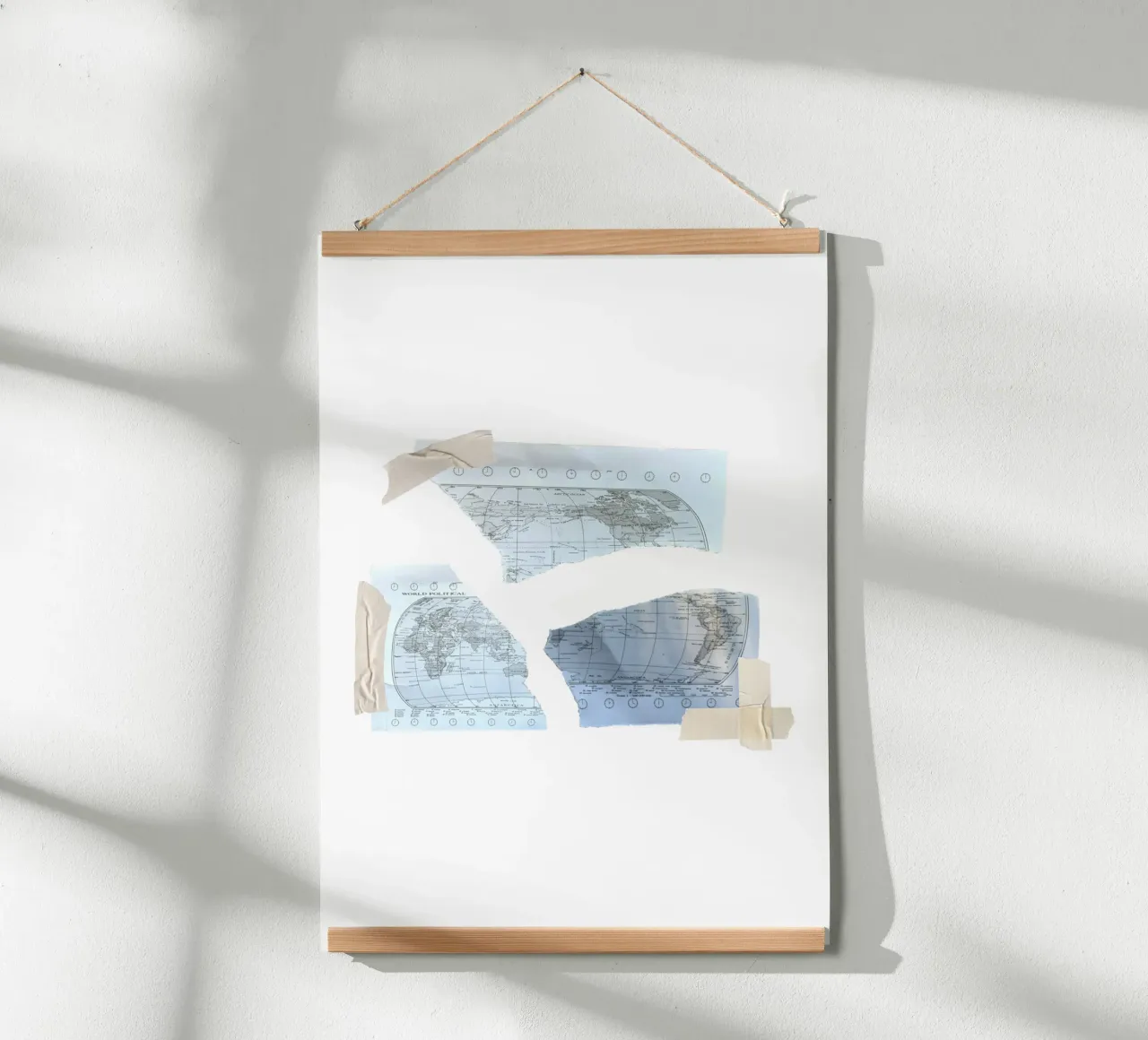 torn world map and scotch tape hahnemühle by morphinaeblue