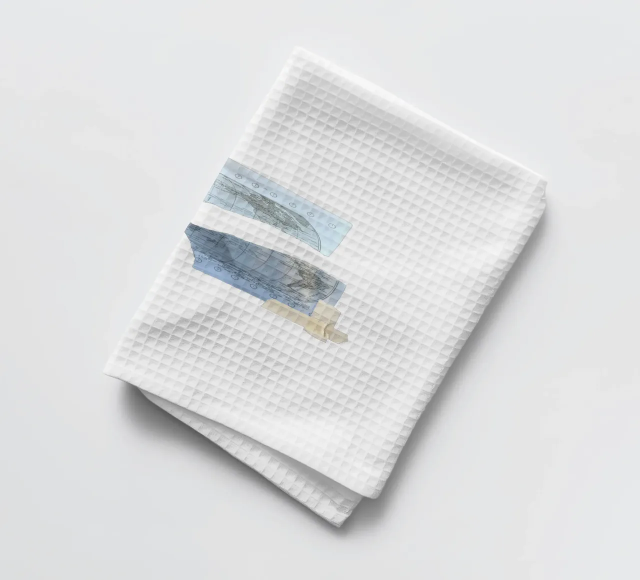 torn world map and scotch tape tea towel by morphinaeblue