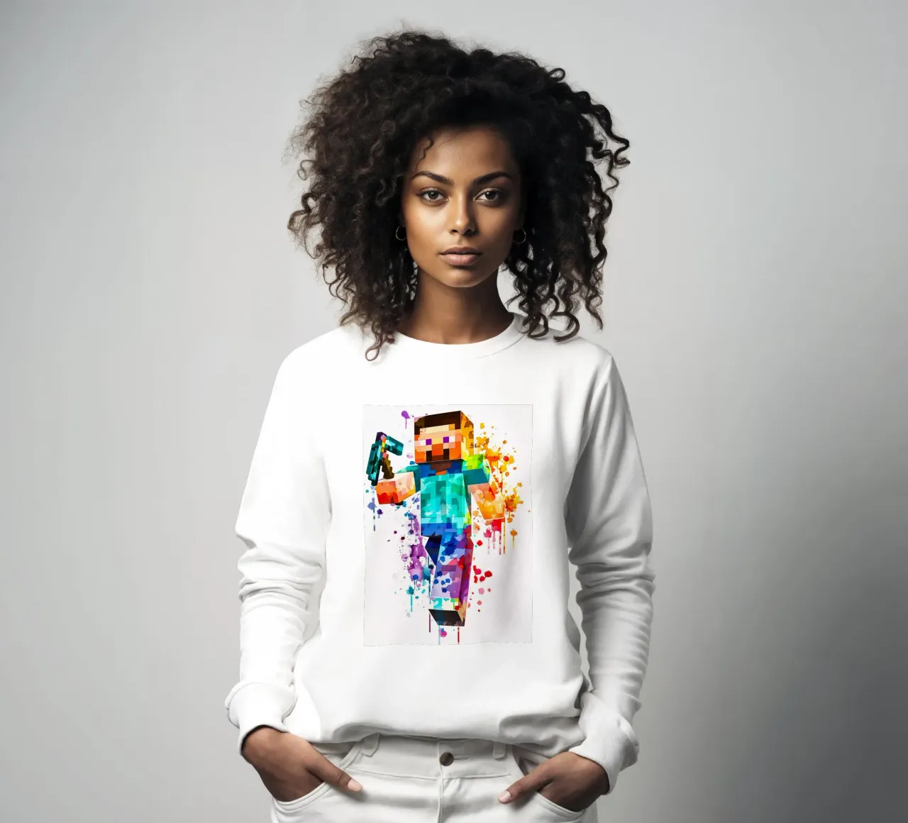 Minecraft Steve Painting sweatshirt by CreativeStudio
