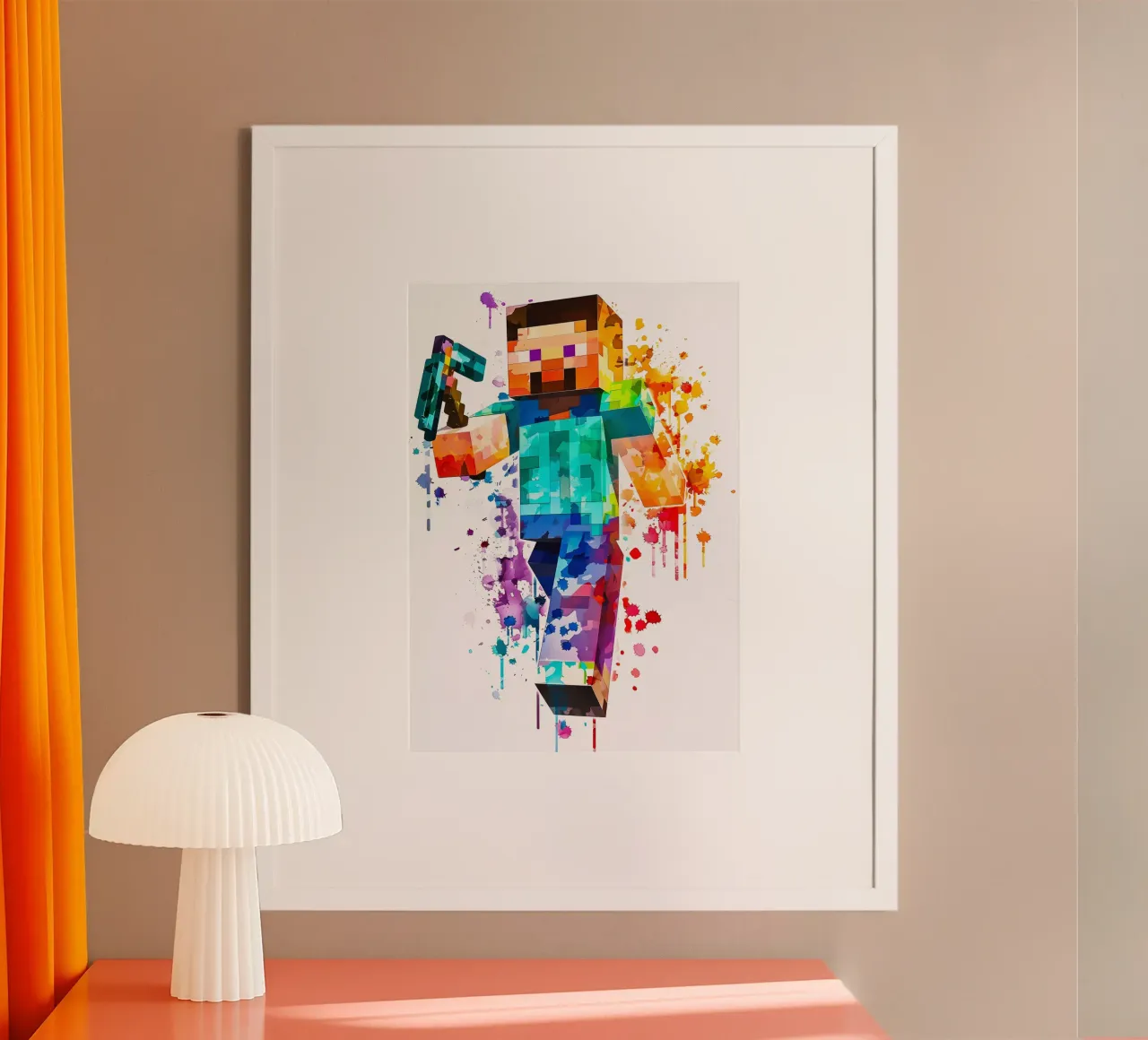 Minecraft Steve Painting poster con telaio in plastica da CreativeStudio