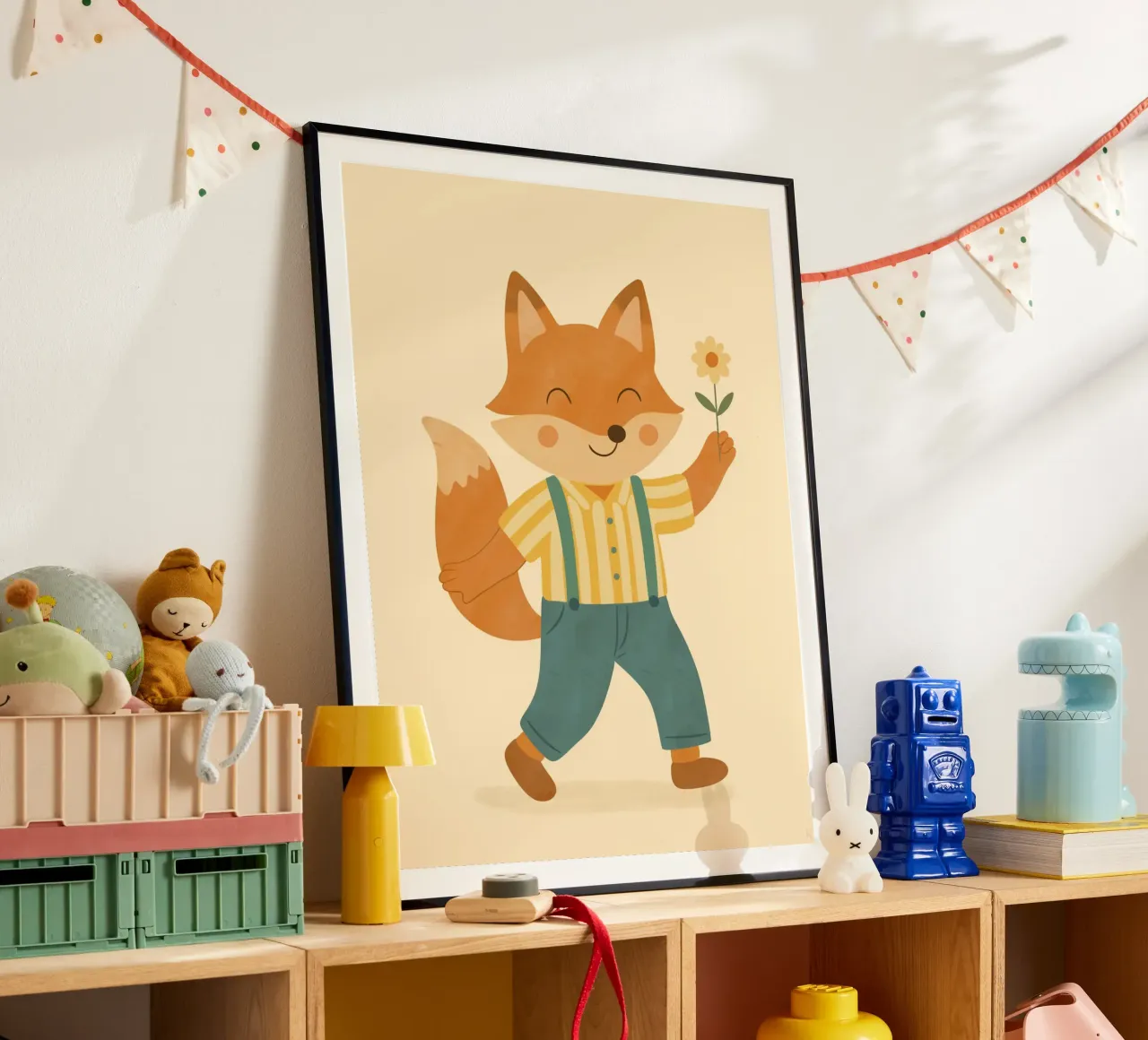 La volpe poster con telaio in alluminio da kokoprint