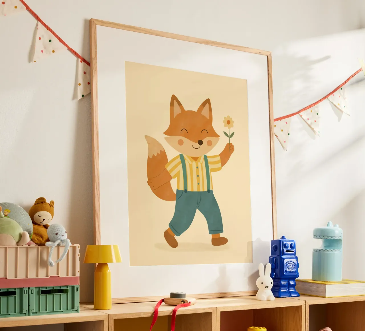 La volpe poster con telaio in alluminio da kokoprint