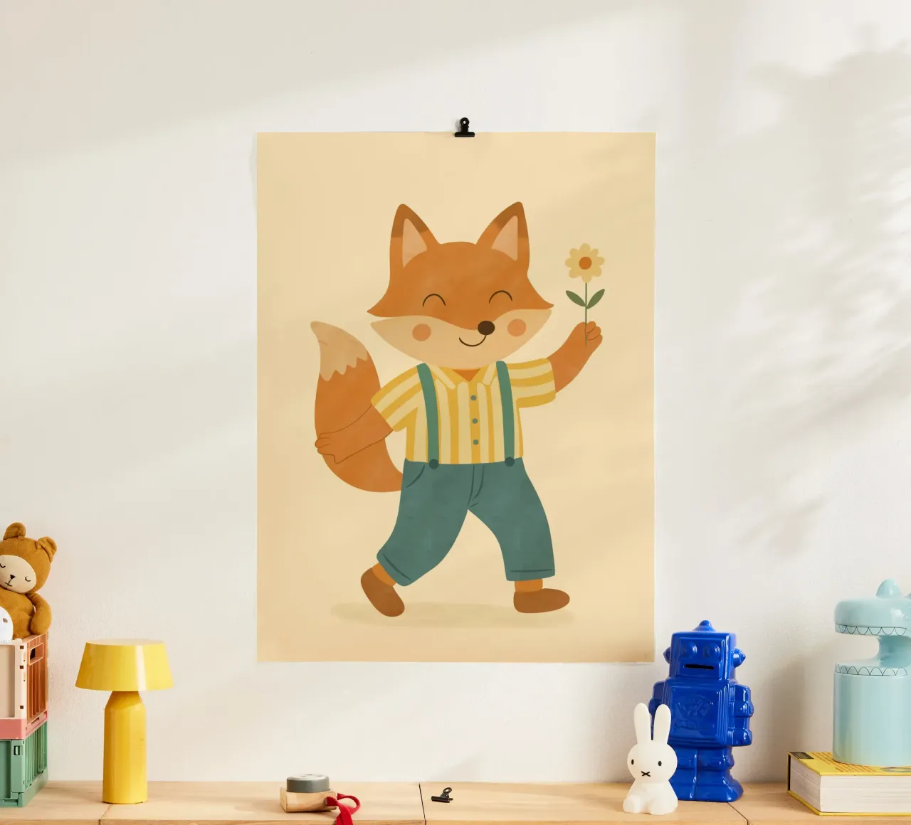 La volpe poster con telaio in alluminio da kokoprint