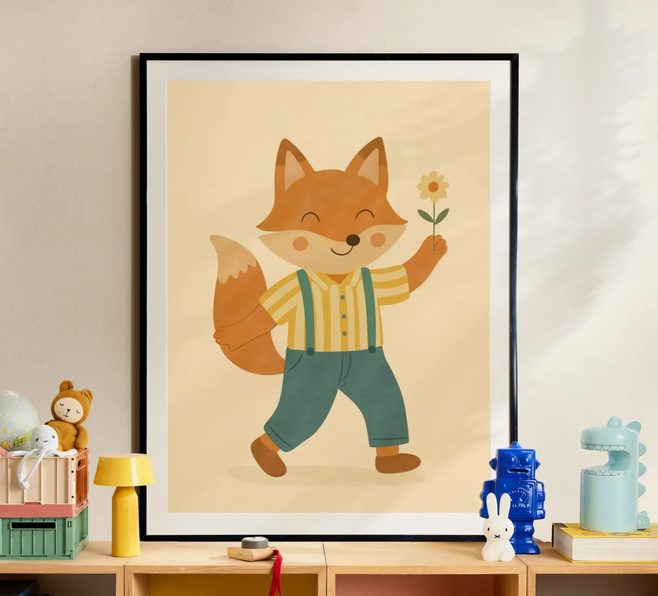 La volpe poster con telaio in alluminio da kokoprint