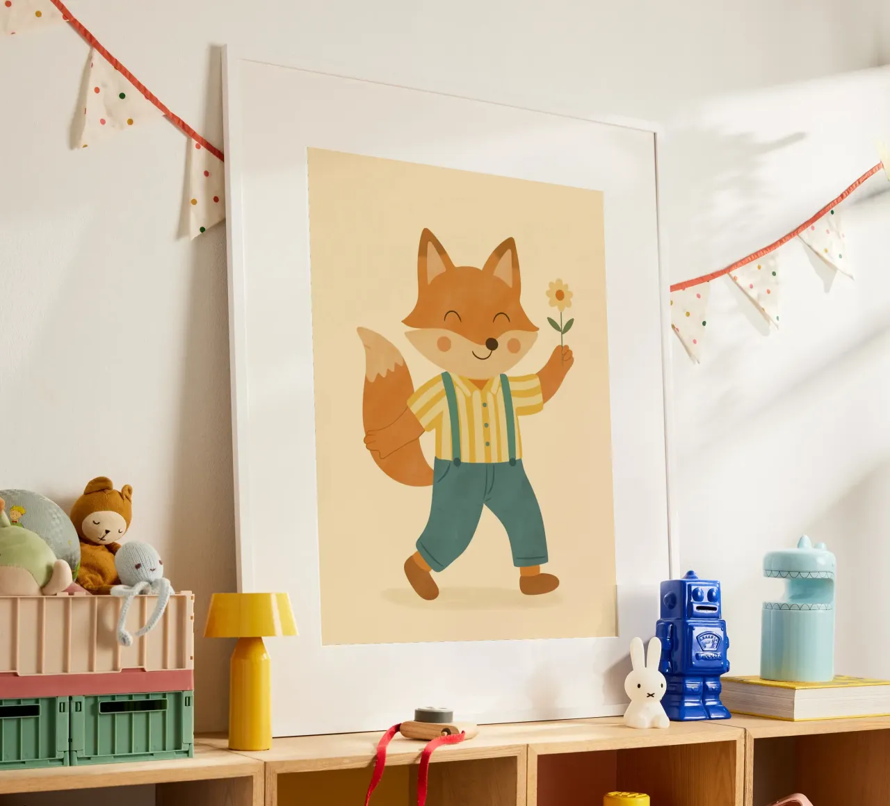 La volpe poster con telaio in alluminio da kokoprint