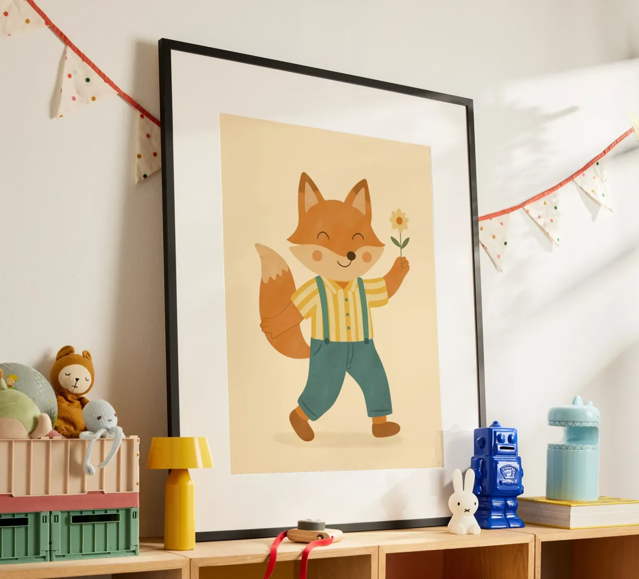 La volpe poster con telaio in alluminio da kokoprint