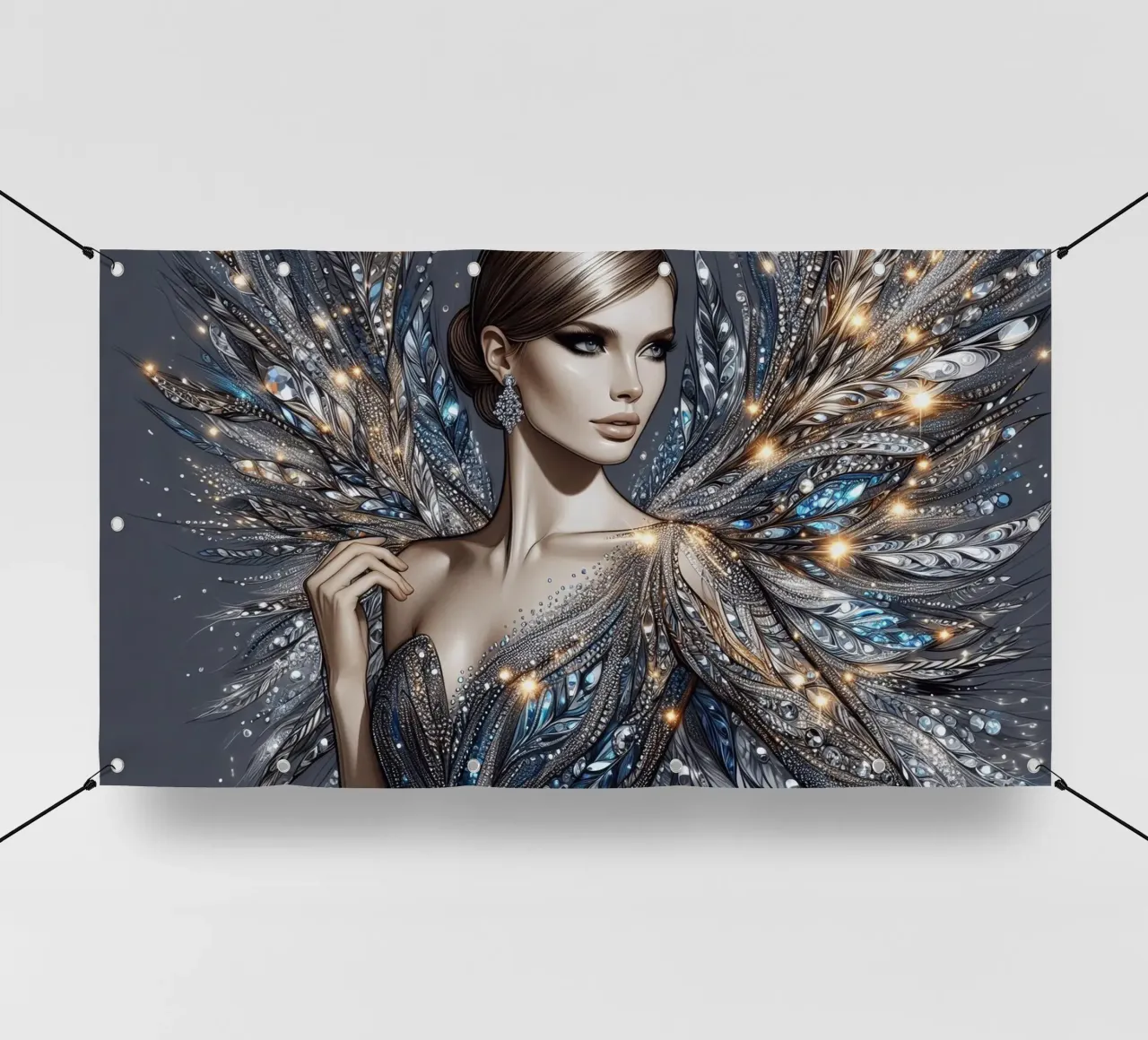 Donna in un design glamour telo in pvc da BenCoStyle