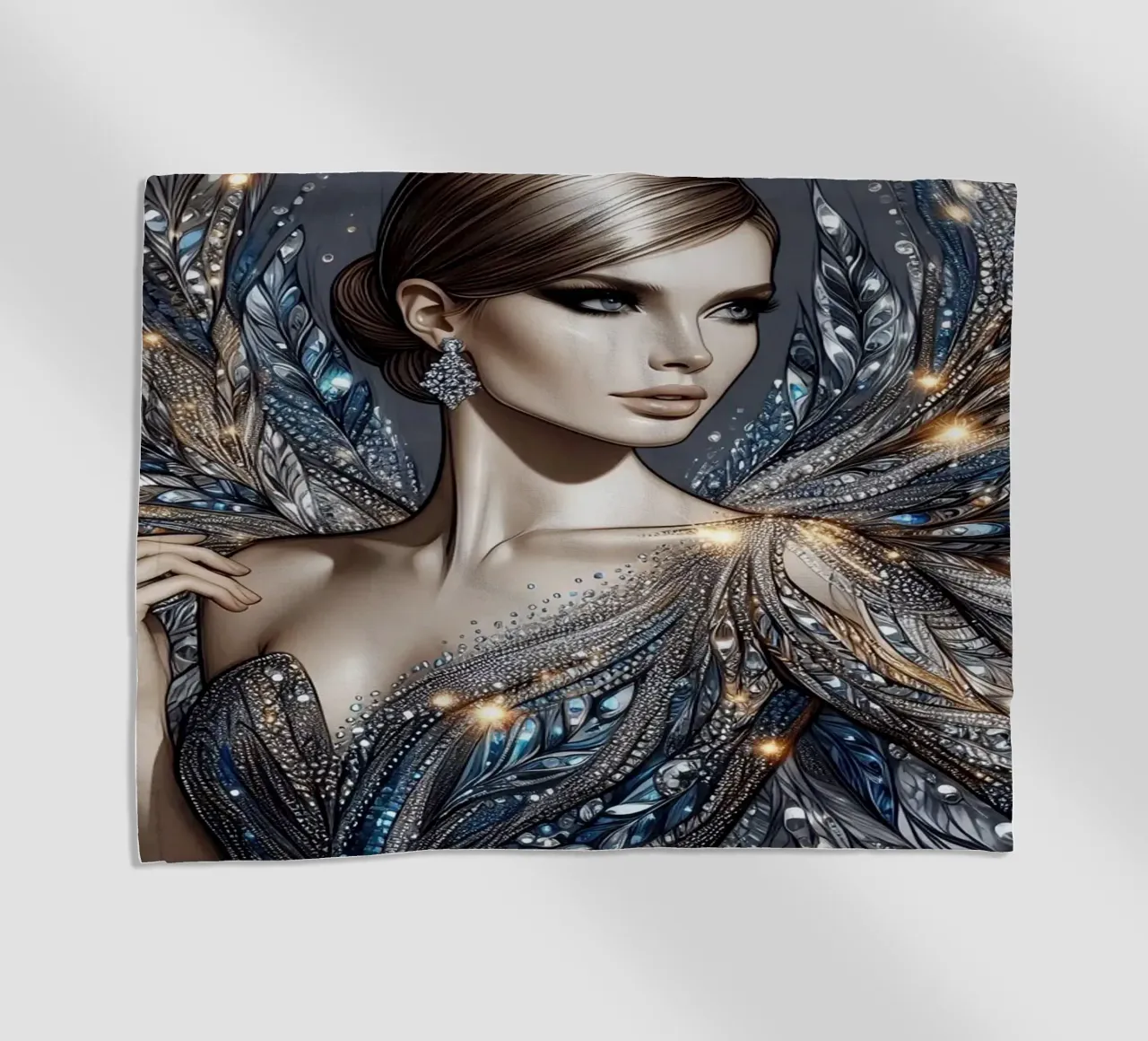 Donna in un design glamour telo mare da BenCoStyle