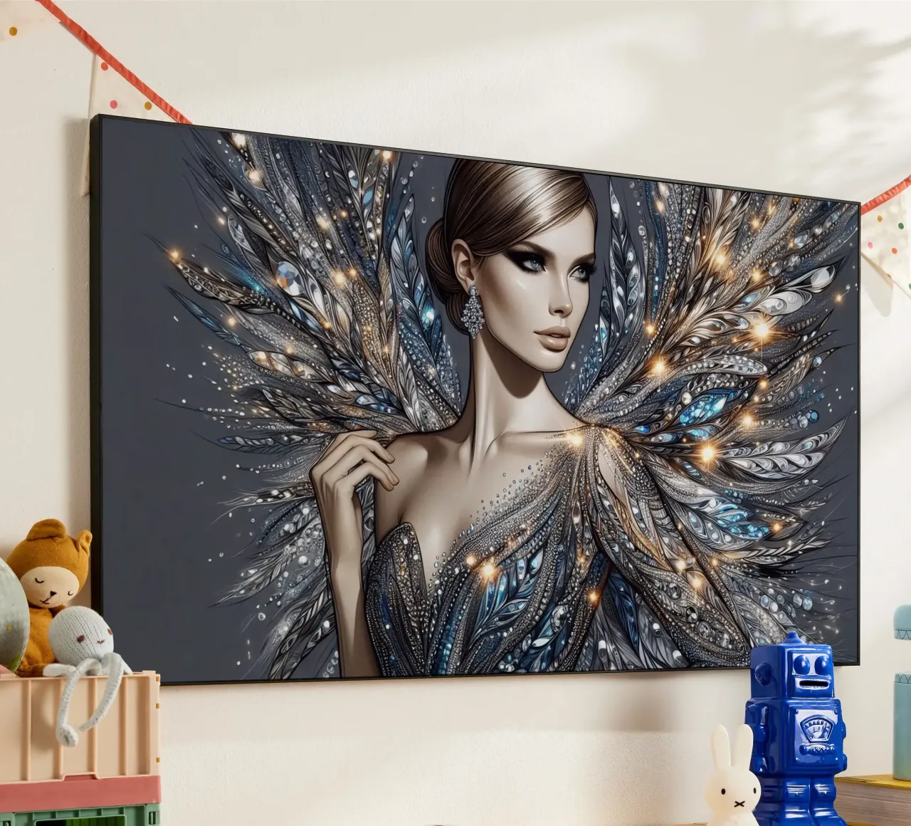 Donna in un design glamour alluminio dibond da BenCoStyle