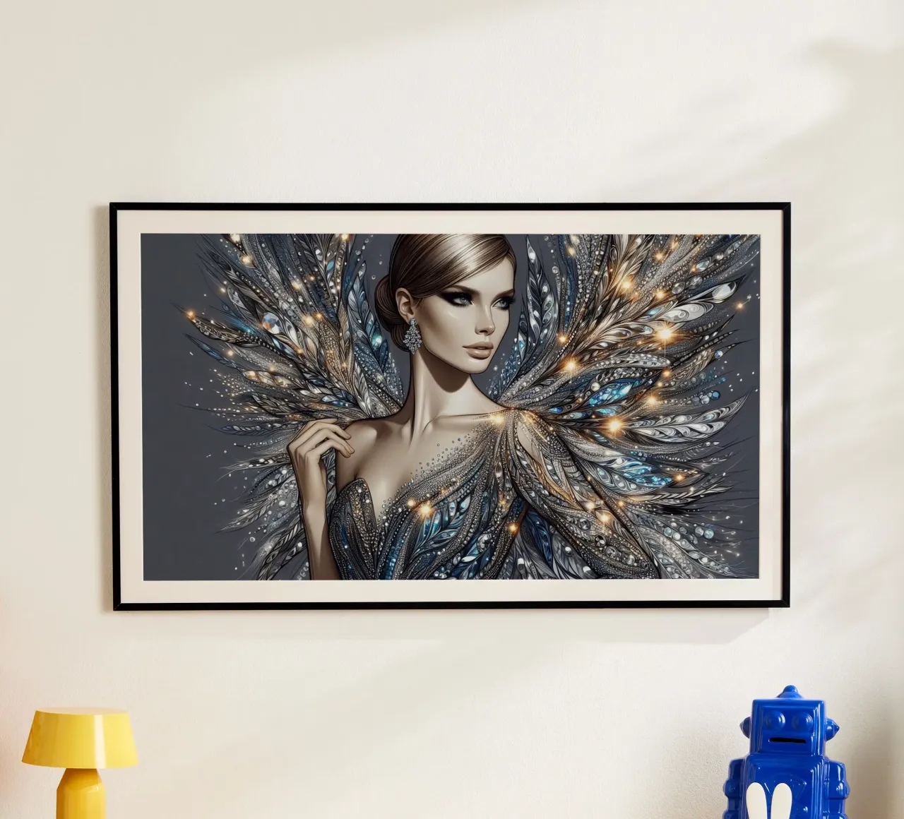 Donna in un design glamour poster con telaio in plastica da BenCoStyle