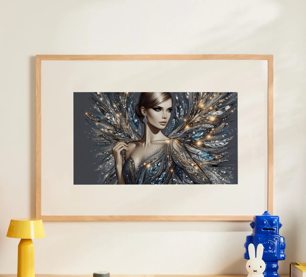 Donna in un design glamour poster con telaio in plastica da BenCoStyle