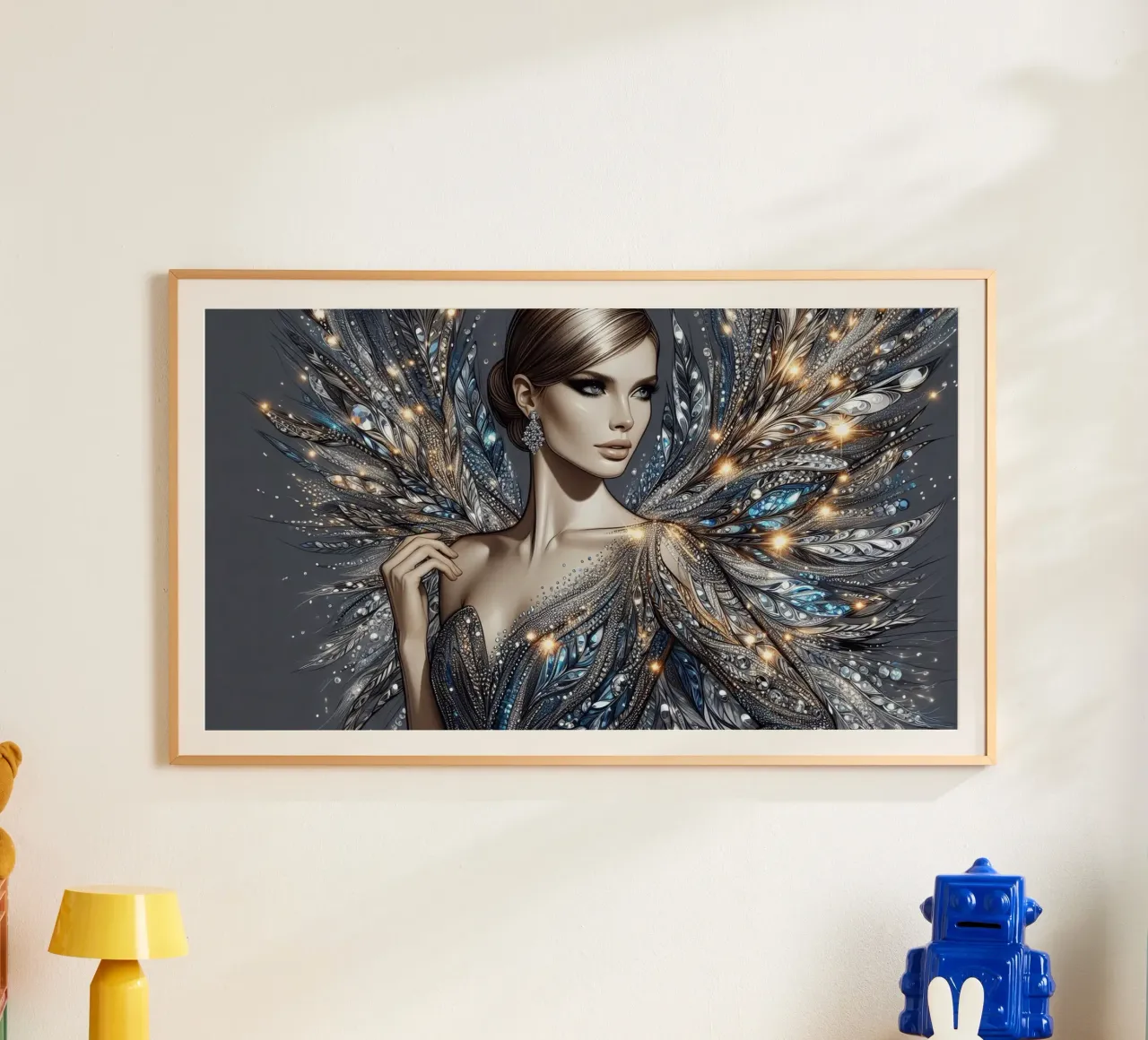 Donna in un design glamour poster con telaio in plastica da BenCoStyle