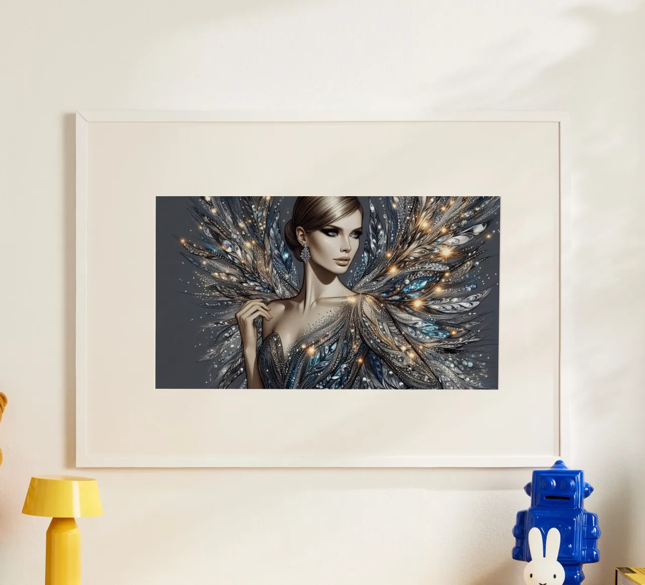Donna in un design glamour poster con telaio in plastica da BenCoStyle