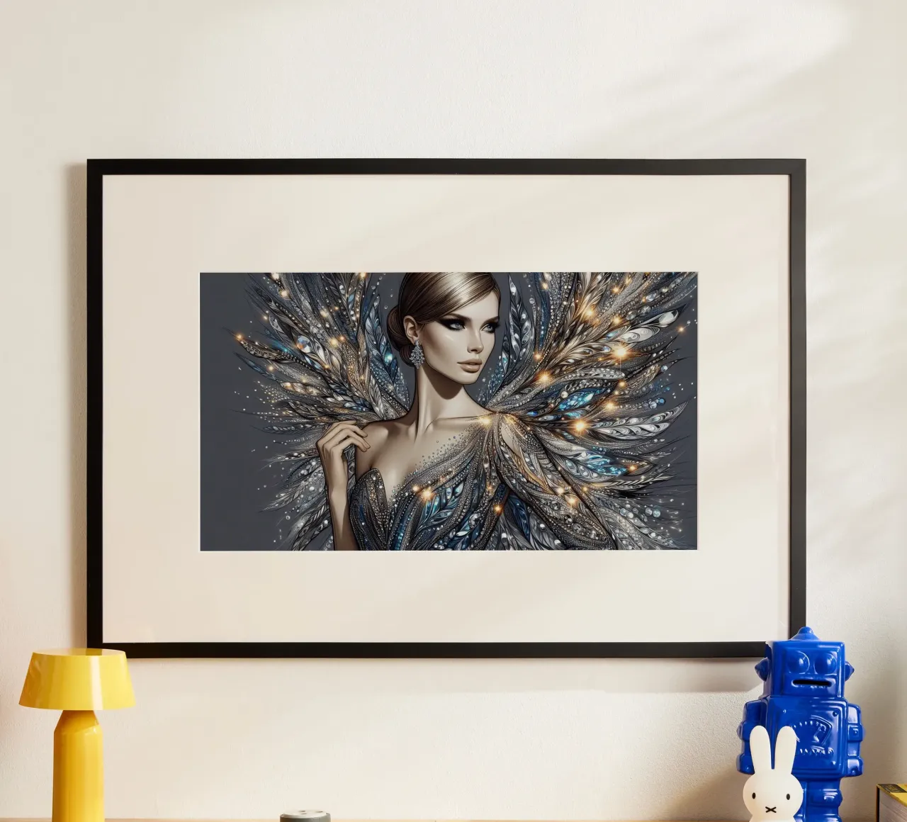 Donna in un design glamour poster con telaio in plastica da BenCoStyle
