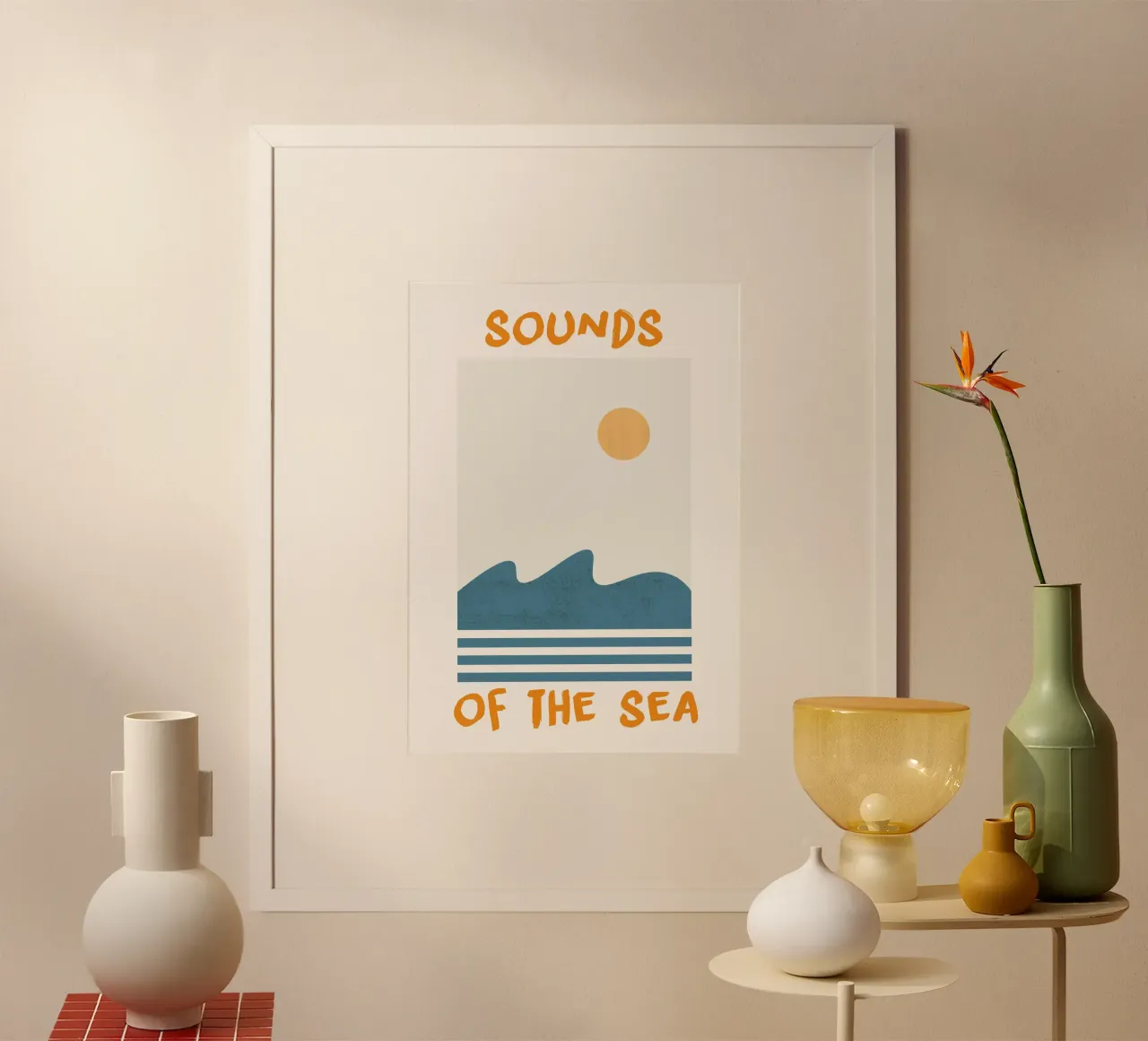 Les sons de la mer : Art minimaliste des vagues de plage poster de dawnthesea