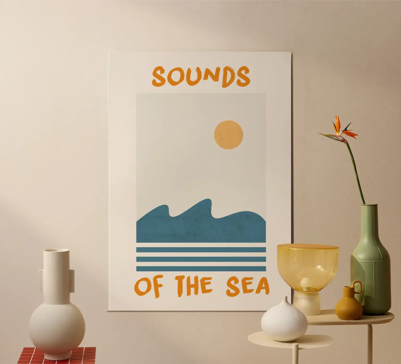 Les sons de la mer : Art minimaliste des vagues de plage poster de dawnthesea