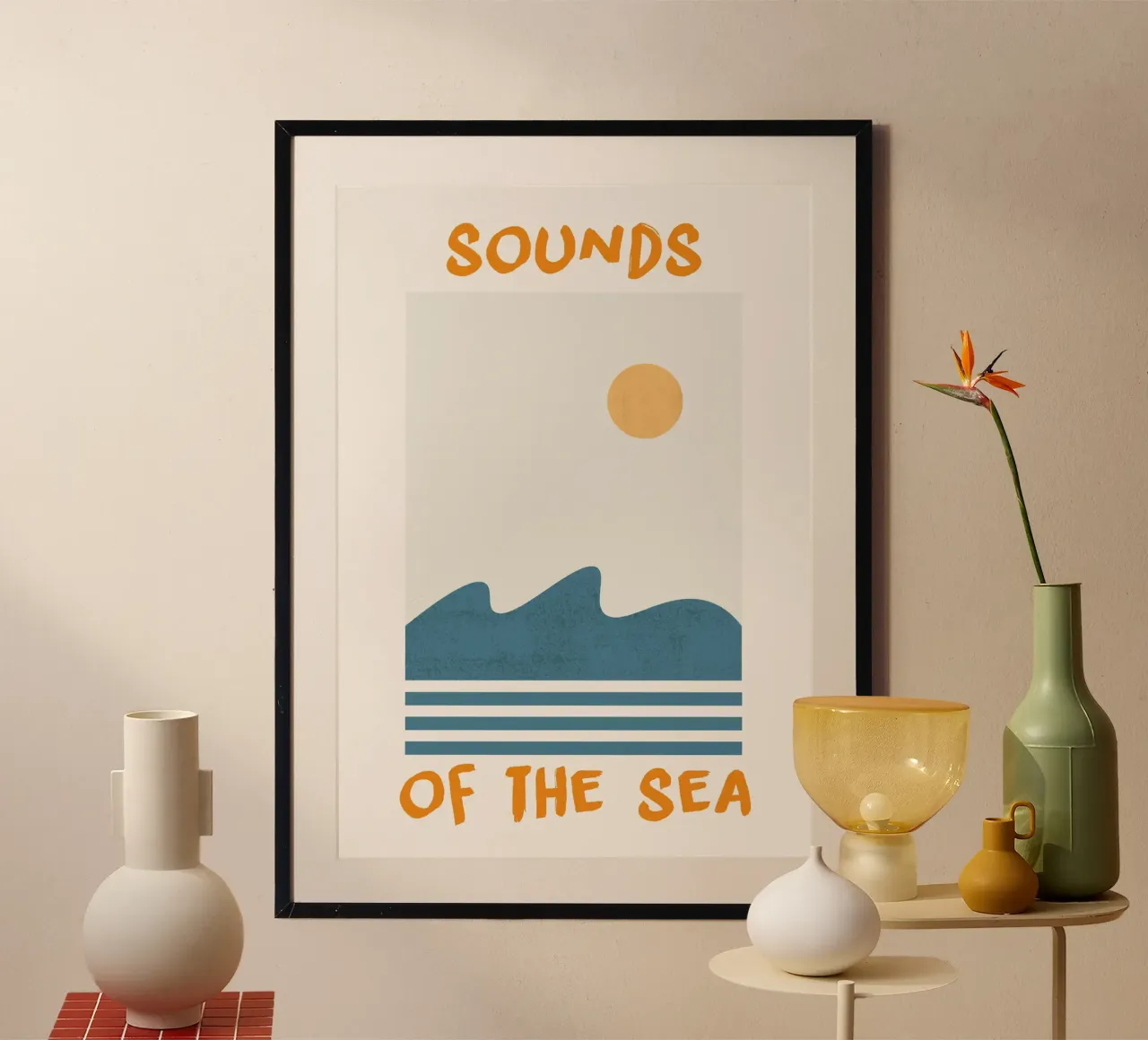 Les sons de la mer : Art minimaliste des vagues de plage poster de dawnthesea
