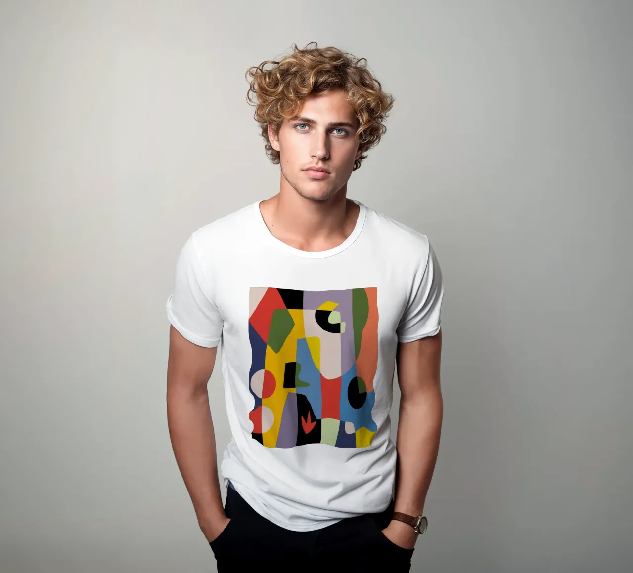 Piastrella di colore organico 02 t-shirt da Little Dean
