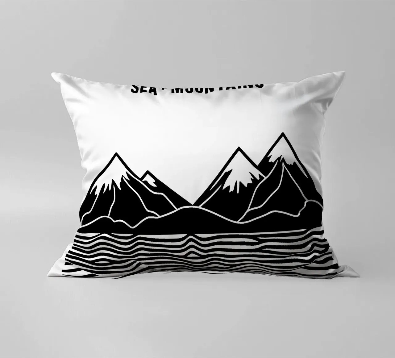Line art mare + montagne cuscino da Autofocus