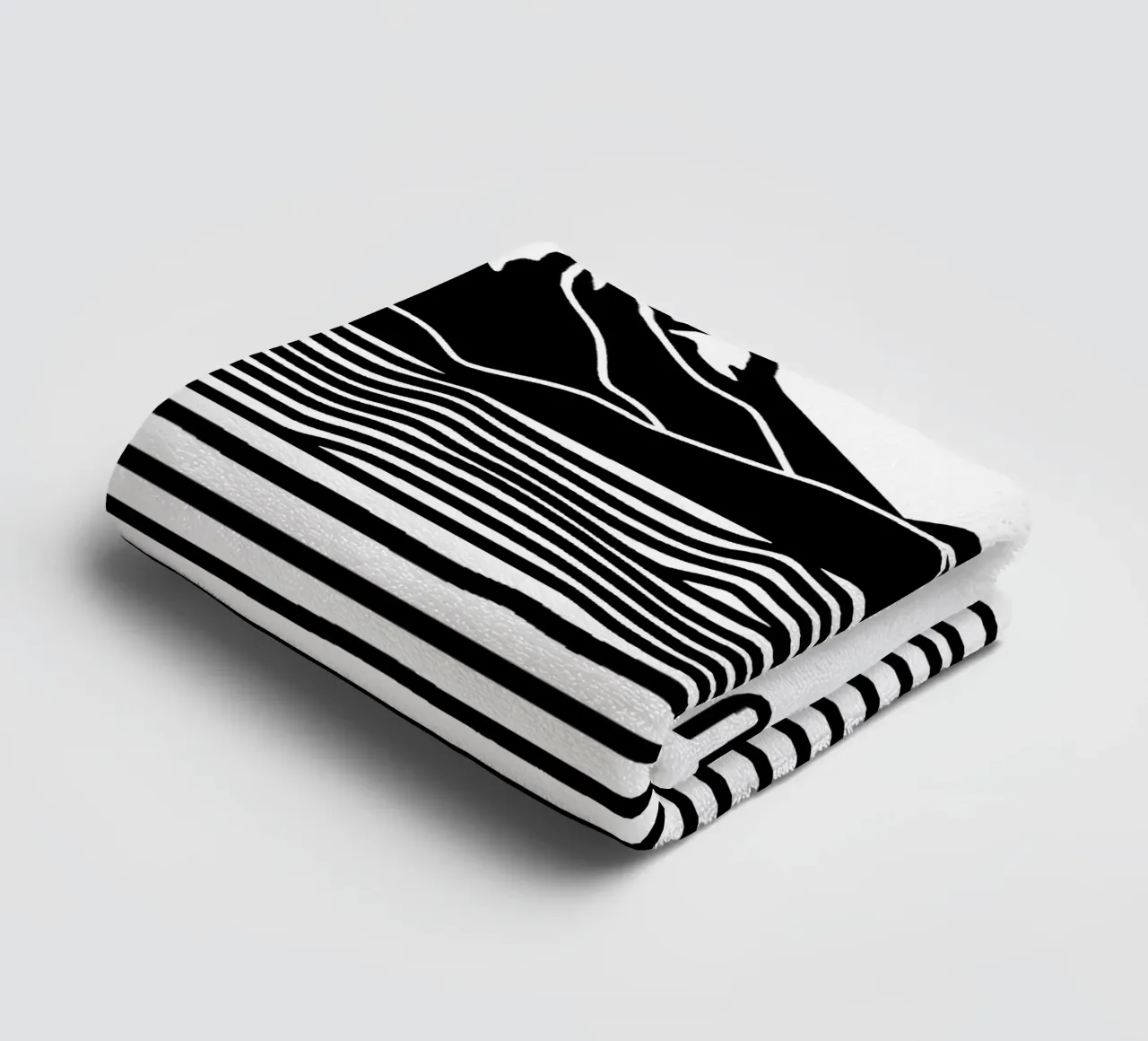 Line art mare + montagne asciugamano da bagno da Autofocus