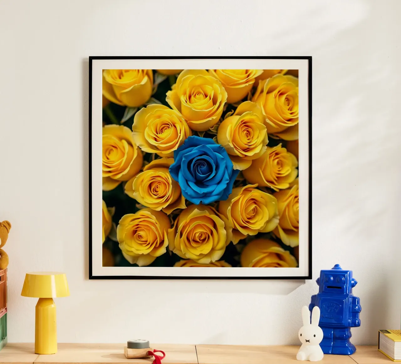 rose_giallo_blu_1 poster da Farb- und Blütenzauber by LK