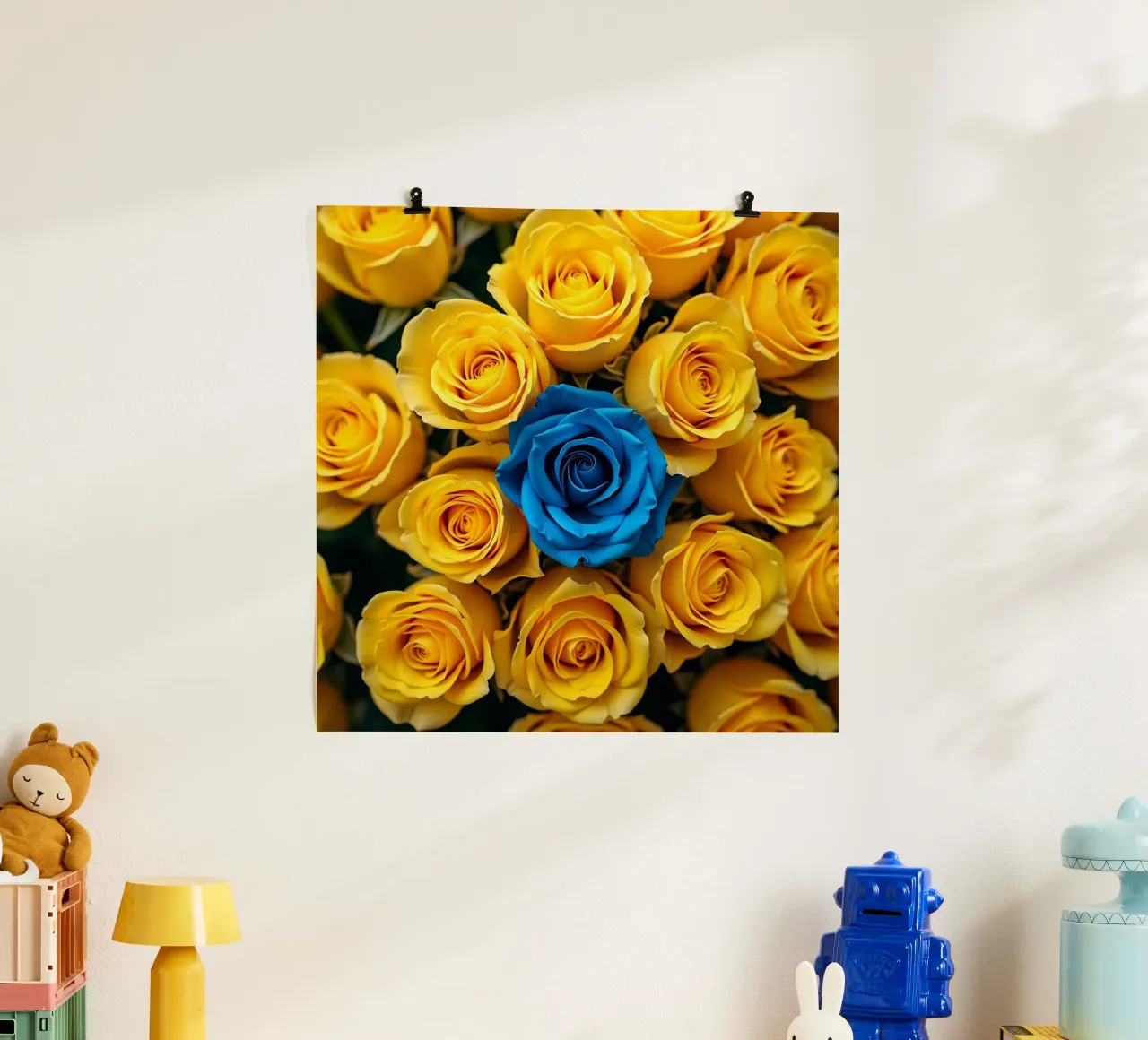 rose_giallo_blu_1 poster da Farb- und Blütenzauber by LK