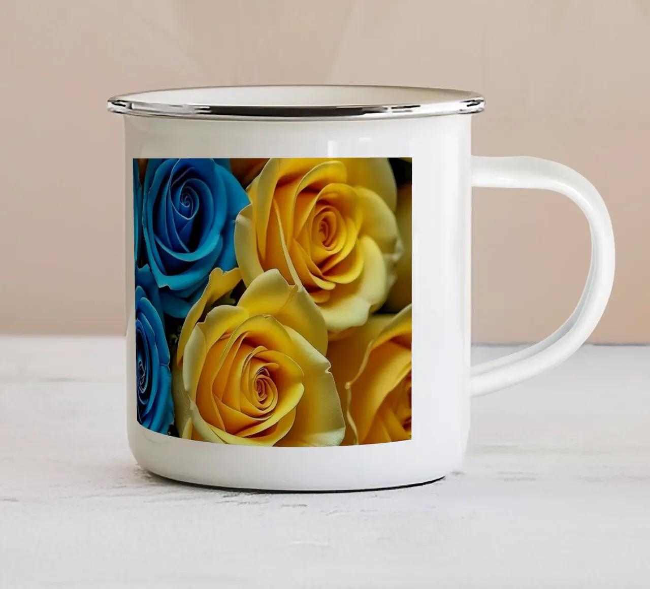 rose_giallo_blu_2 tazza in smalto da Farb- und Blütenzauber by LK