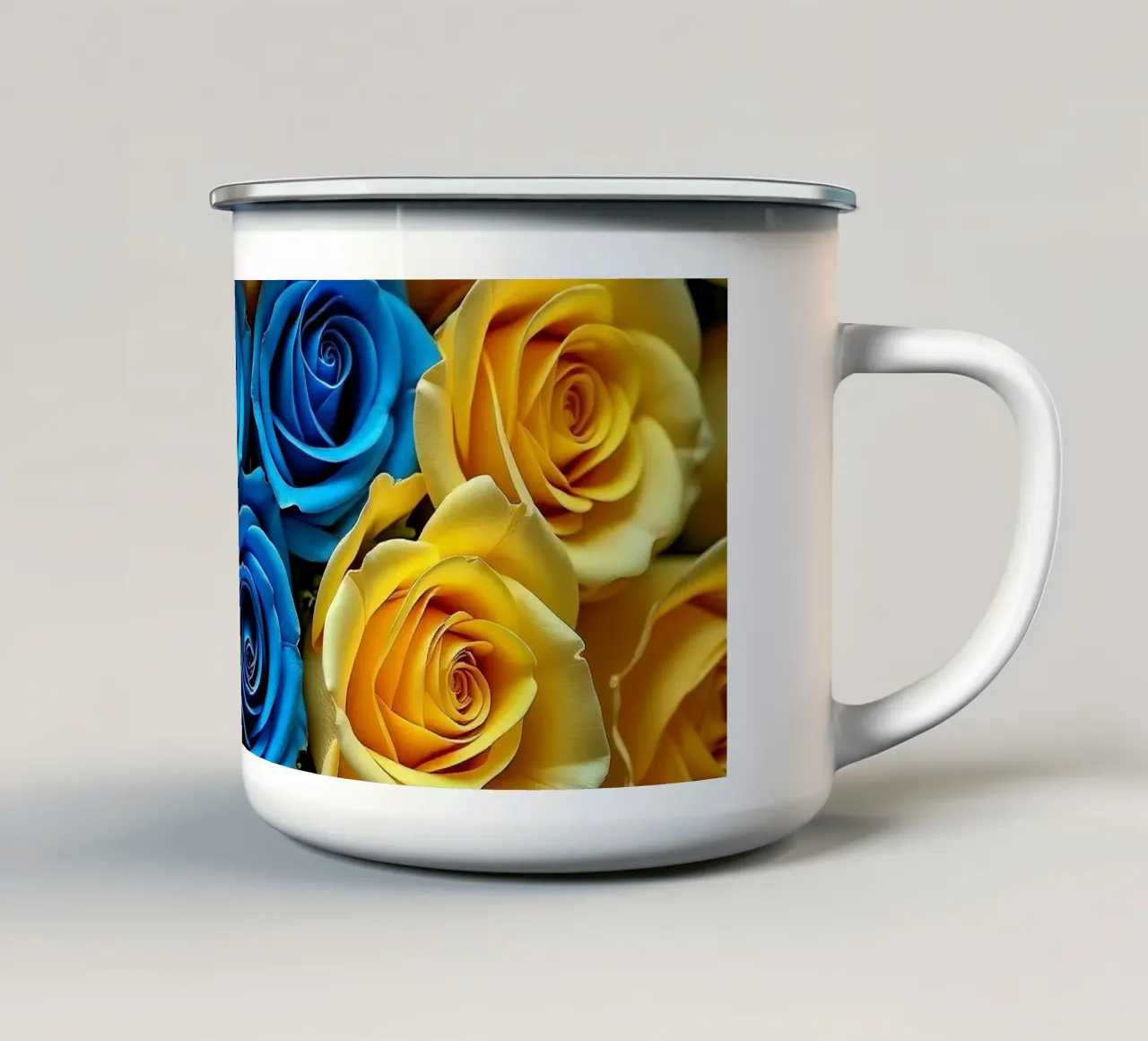 rose_giallo_blu_2 tazza in smalto da Farb- und Blütenzauber by LK