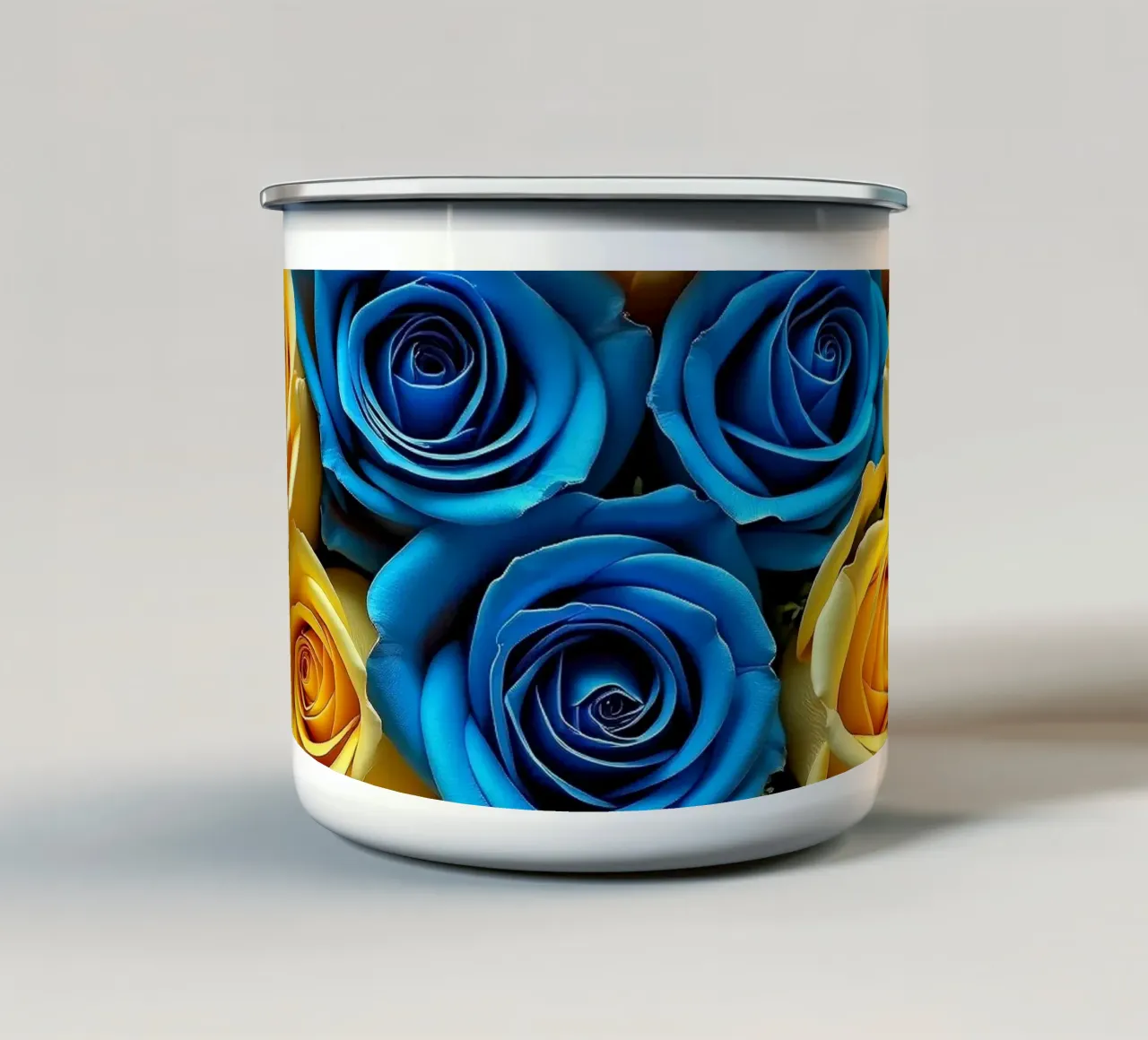 rose_giallo_blu_2 tazza in smalto da Farb- und Blütenzauber by LK