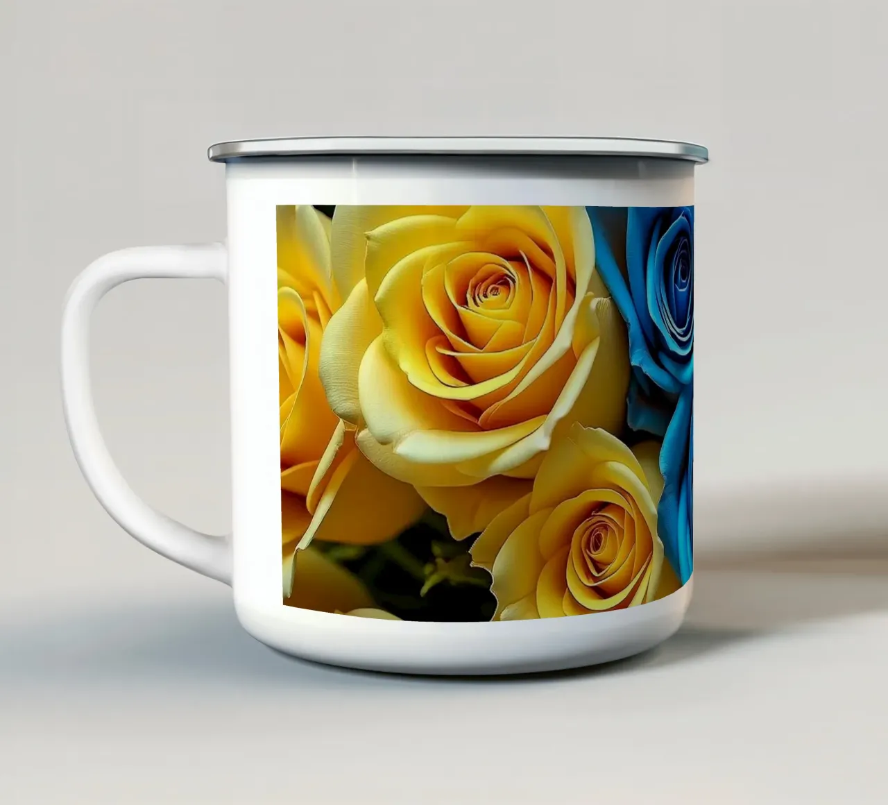 rose_giallo_blu_2 tazza in smalto da Farb- und Blütenzauber by LK