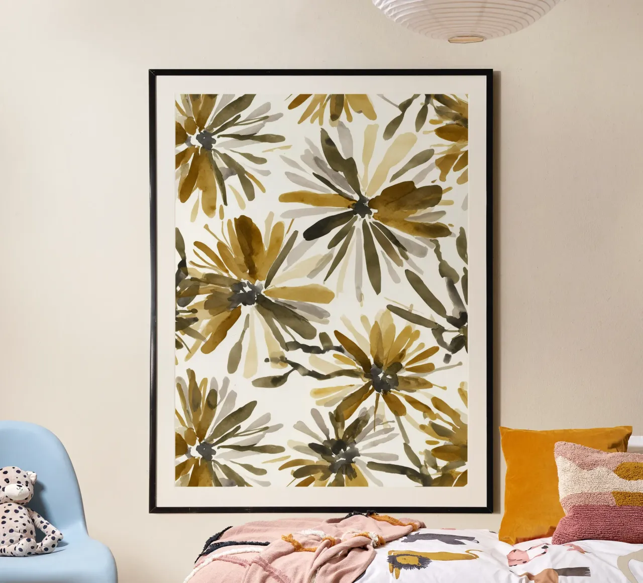 Fiore d'oro Astratto poster da Sophia Calder Studio