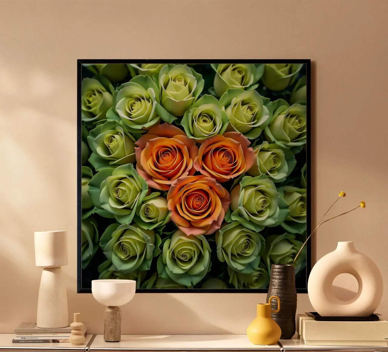 rose_verdi_arancio poster da Farb- und Blütenzauber by LK