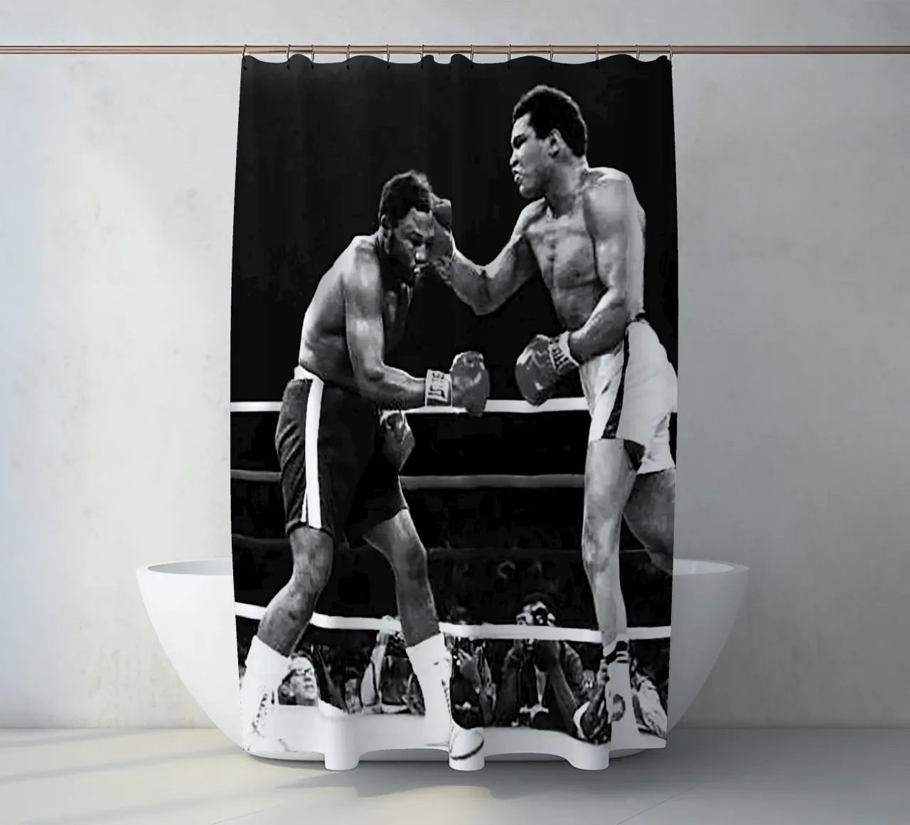 Muhammad Ali vs. Joe Frazier Duschvorhang von Coreyalbert