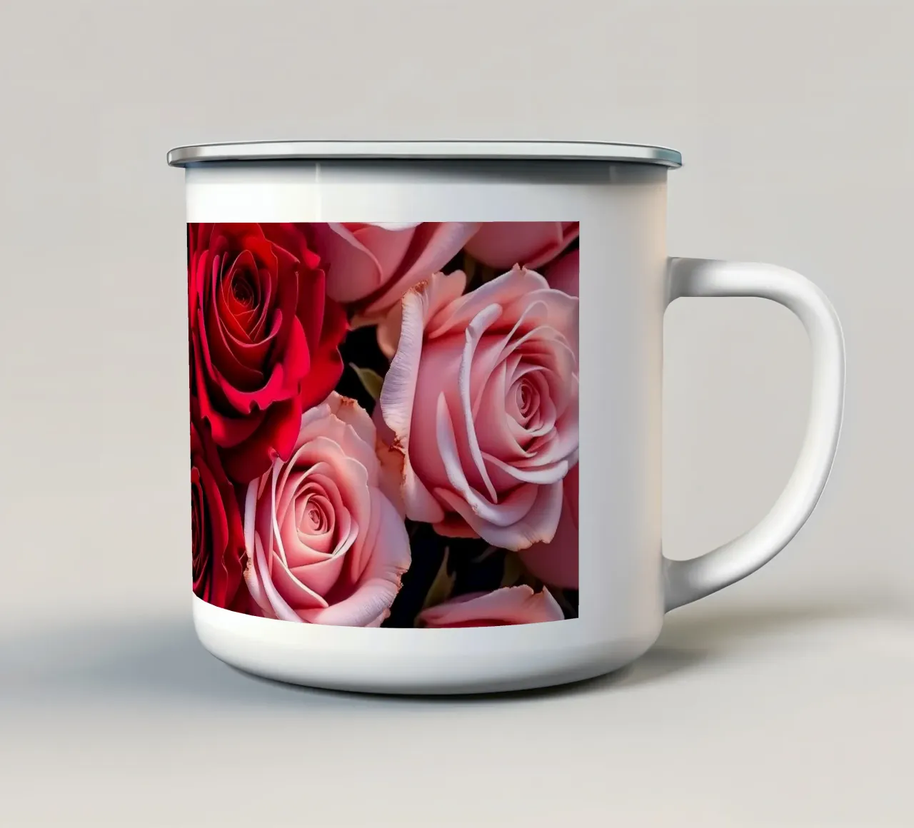 Rose_rosa_rossa_2 tazza in smalto da Farb- und Blütenzauber by LK