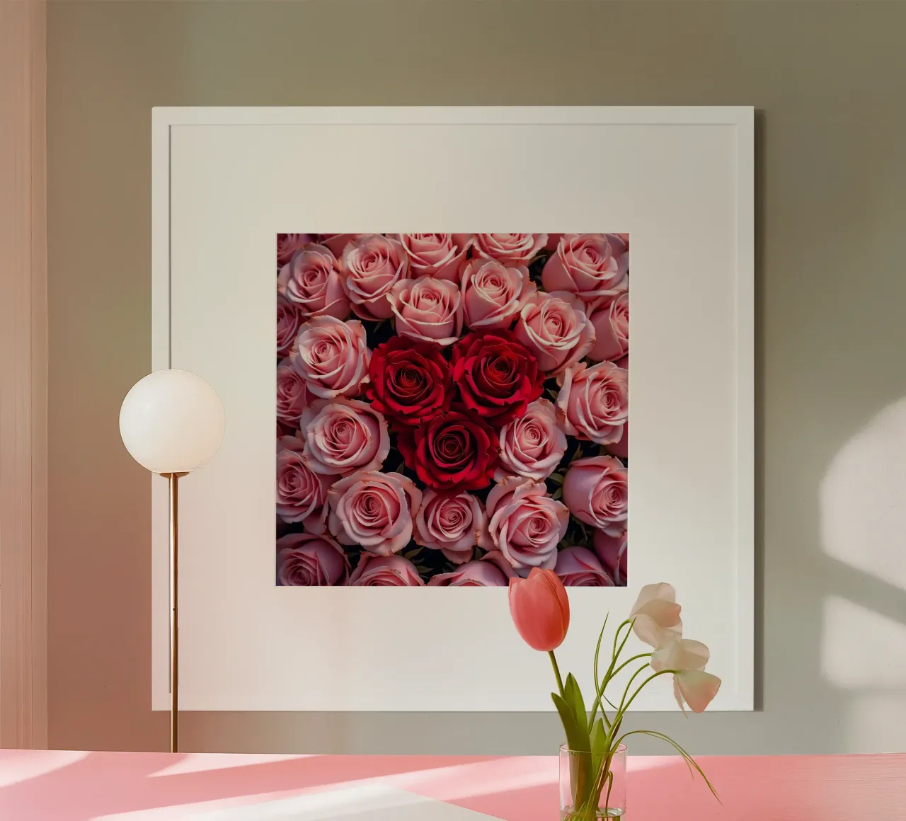 Rose_rosa_rossa_2 poster con telaio in alluminio da Farb- und Blütenzauber by LK
