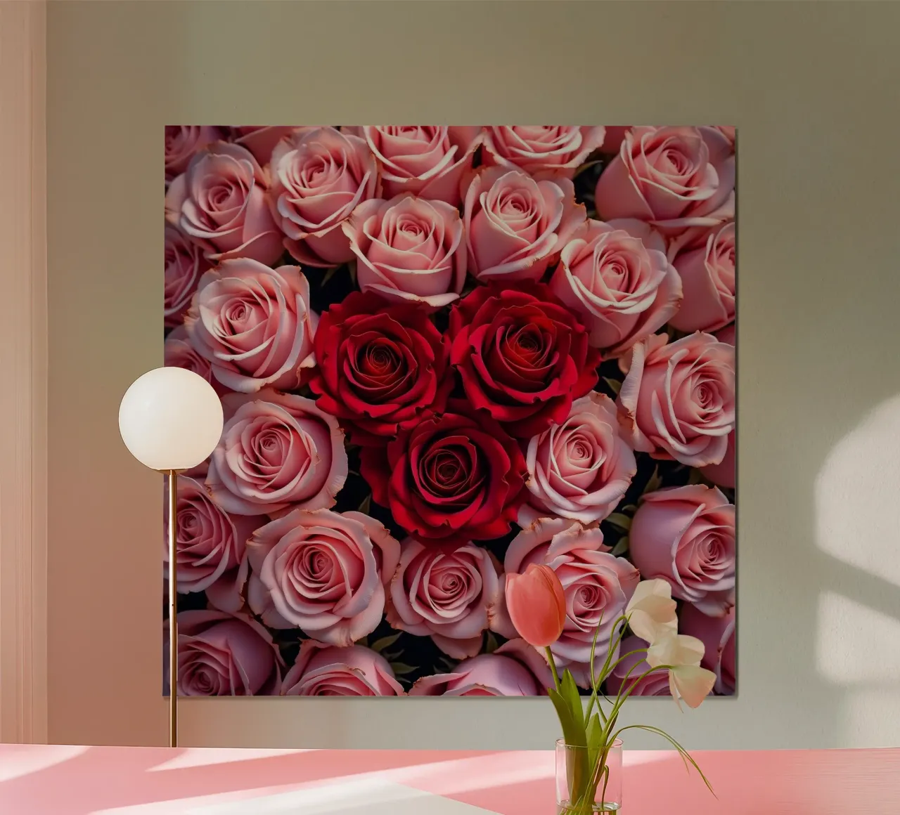 Rose_rosa_rossa_2 poster con telaio in alluminio da Farb- und Blütenzauber by LK