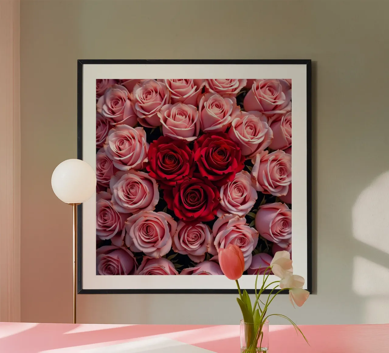 Rose_rosa_rossa_2 poster con telaio in alluminio da Farb- und Blütenzauber by LK