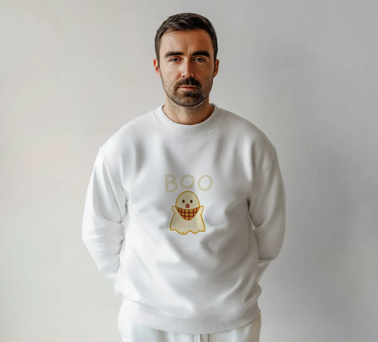 Boe! Schattig spookje met driehoekige sjaal sweatshirt van klossisch