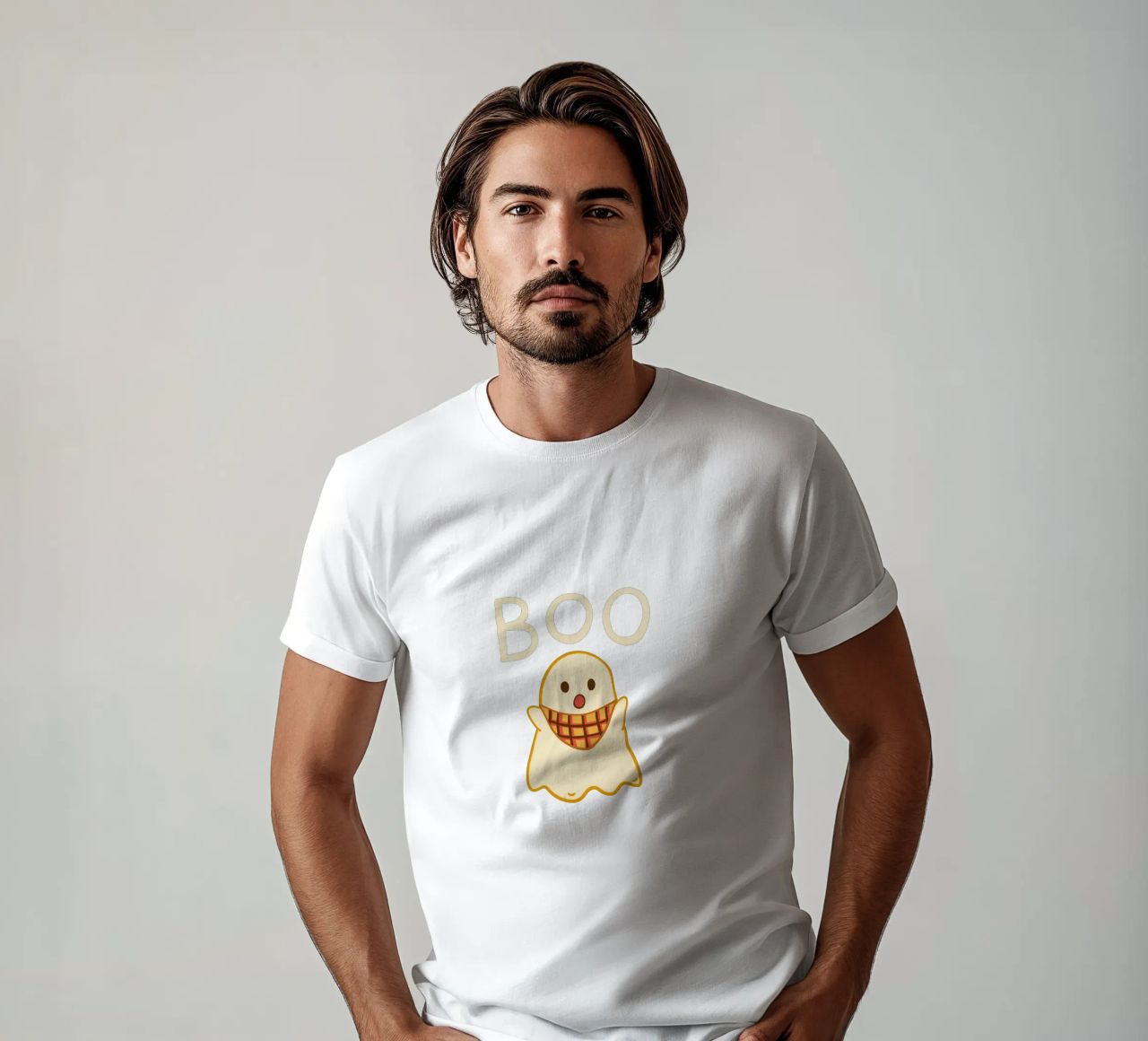 ¡Boo! Lindo fantasma con bufanda triangular camiseta de klossisch