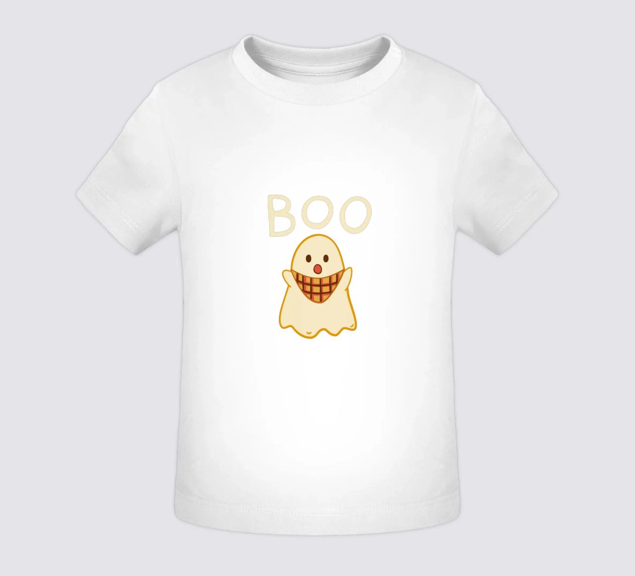 ¡Boo! Lindo fantasma con bufanda triangular camiseta de bebé de klossisch