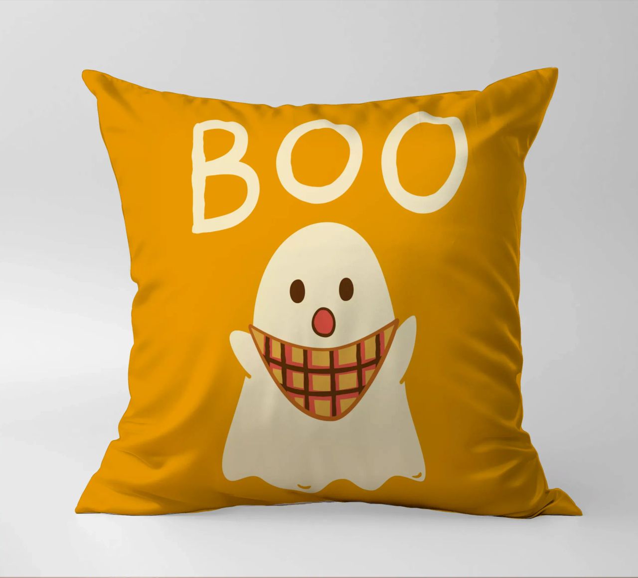 ¡Boo! Lindo fantasma con bufanda triangular cojín de klossisch