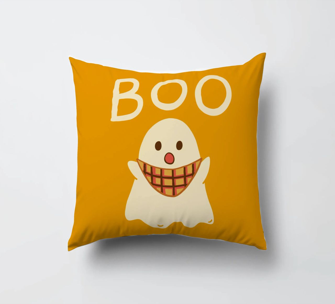¡Boo! Lindo fantasma con bufanda triangular cojín de klossisch