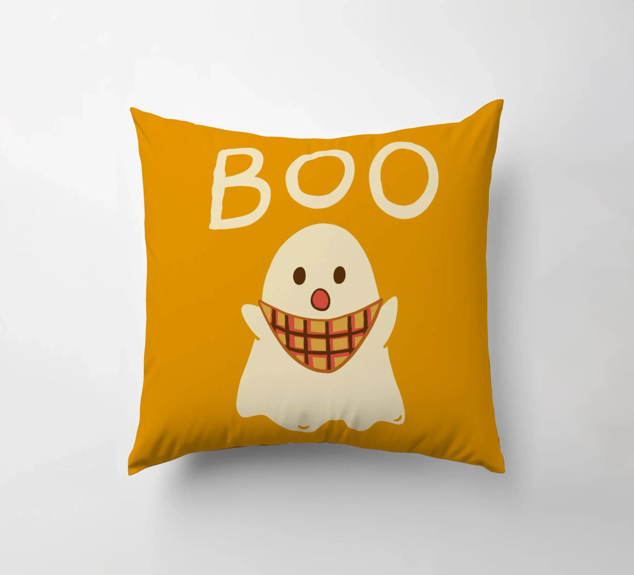 ¡Boo! Lindo fantasma con bufanda triangular cojín de klossisch