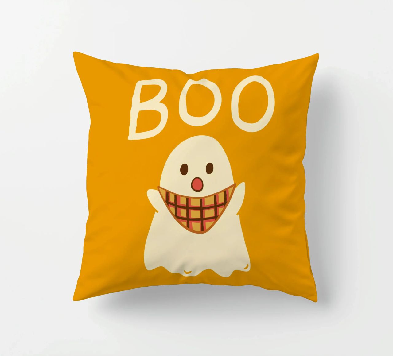¡Boo! Lindo fantasma con bufanda triangular cojín de klossisch
