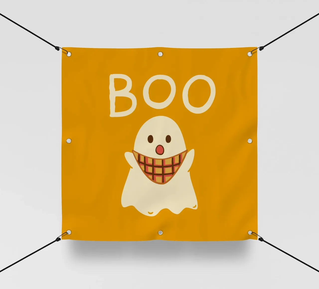 Boo! Simpatico fantasma con sciarpa a triangolo telo in pvc da klossisch