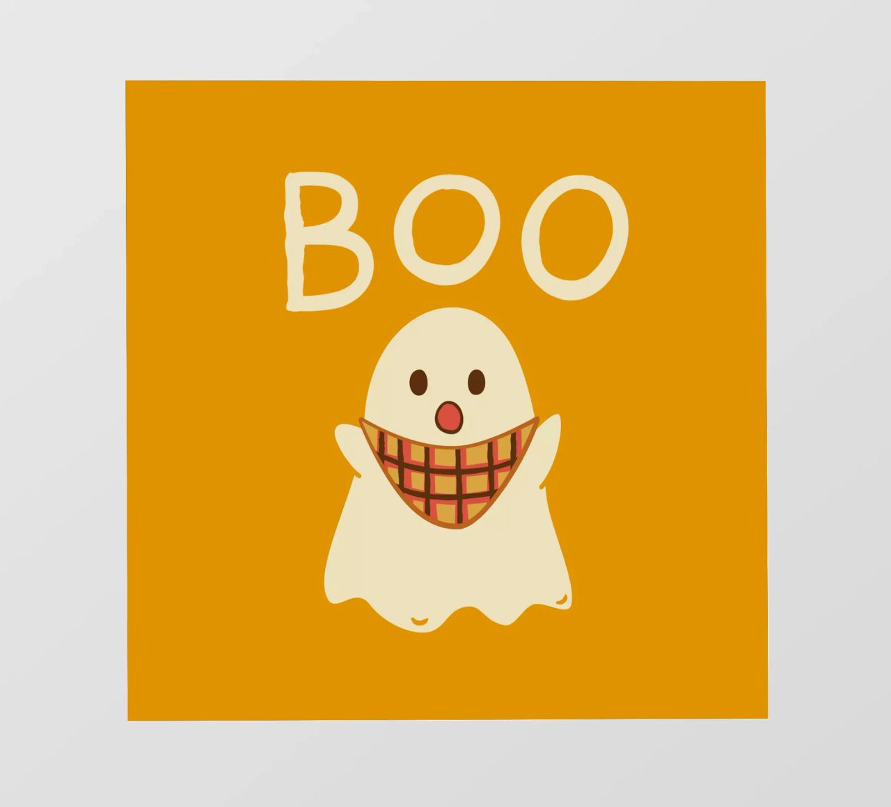¡Boo! Lindo fantasma con bufanda triangular lonas publicitarias de klossisch