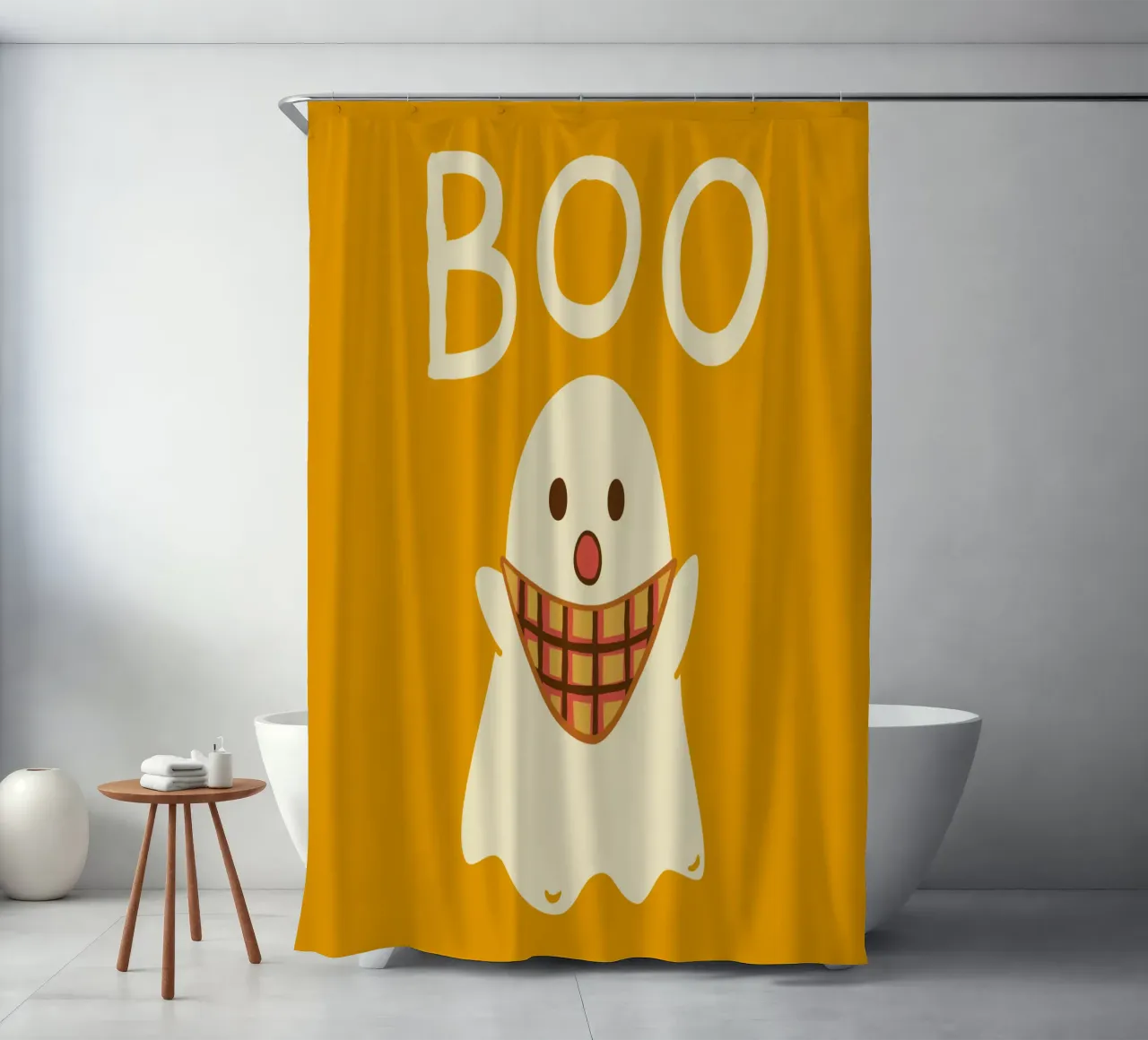 Boo! Simpatico fantasma con sciarpa a triangolo tenda da doccia da klossisch