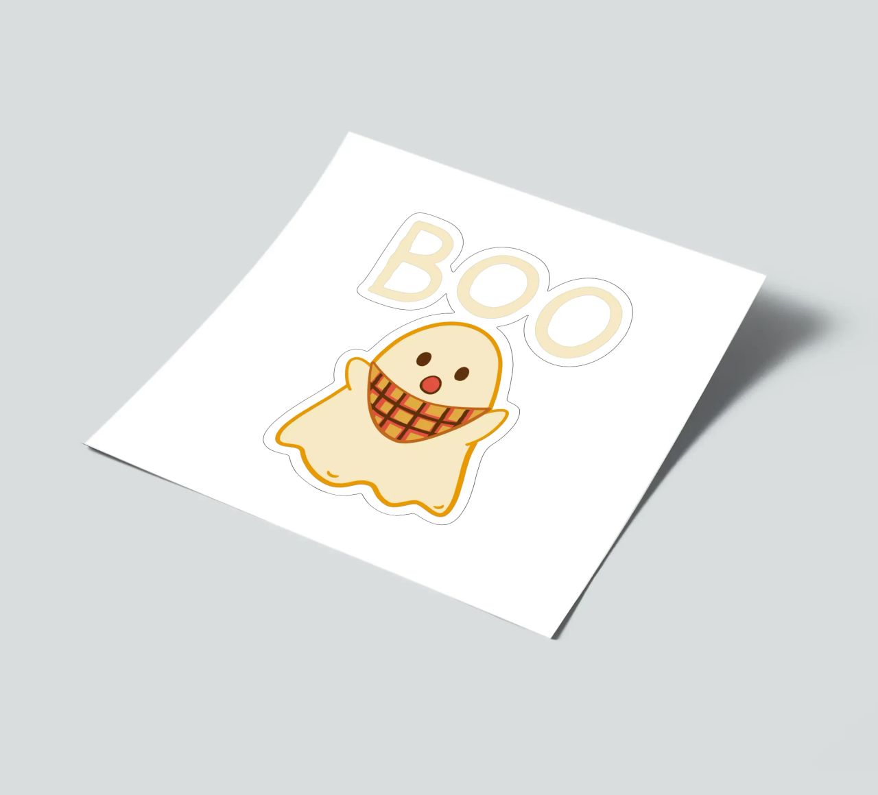 ¡Boo! Lindo fantasma con bufanda triangular pack de pegatina de klossisch