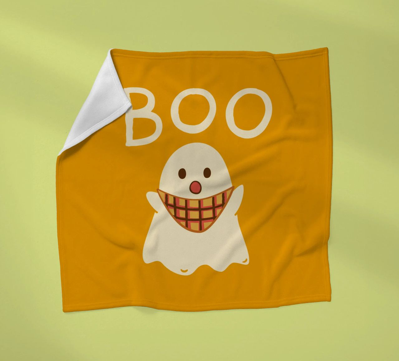 ¡Boo! Lindo fantasma con bufanda triangular manta de franela de klossisch