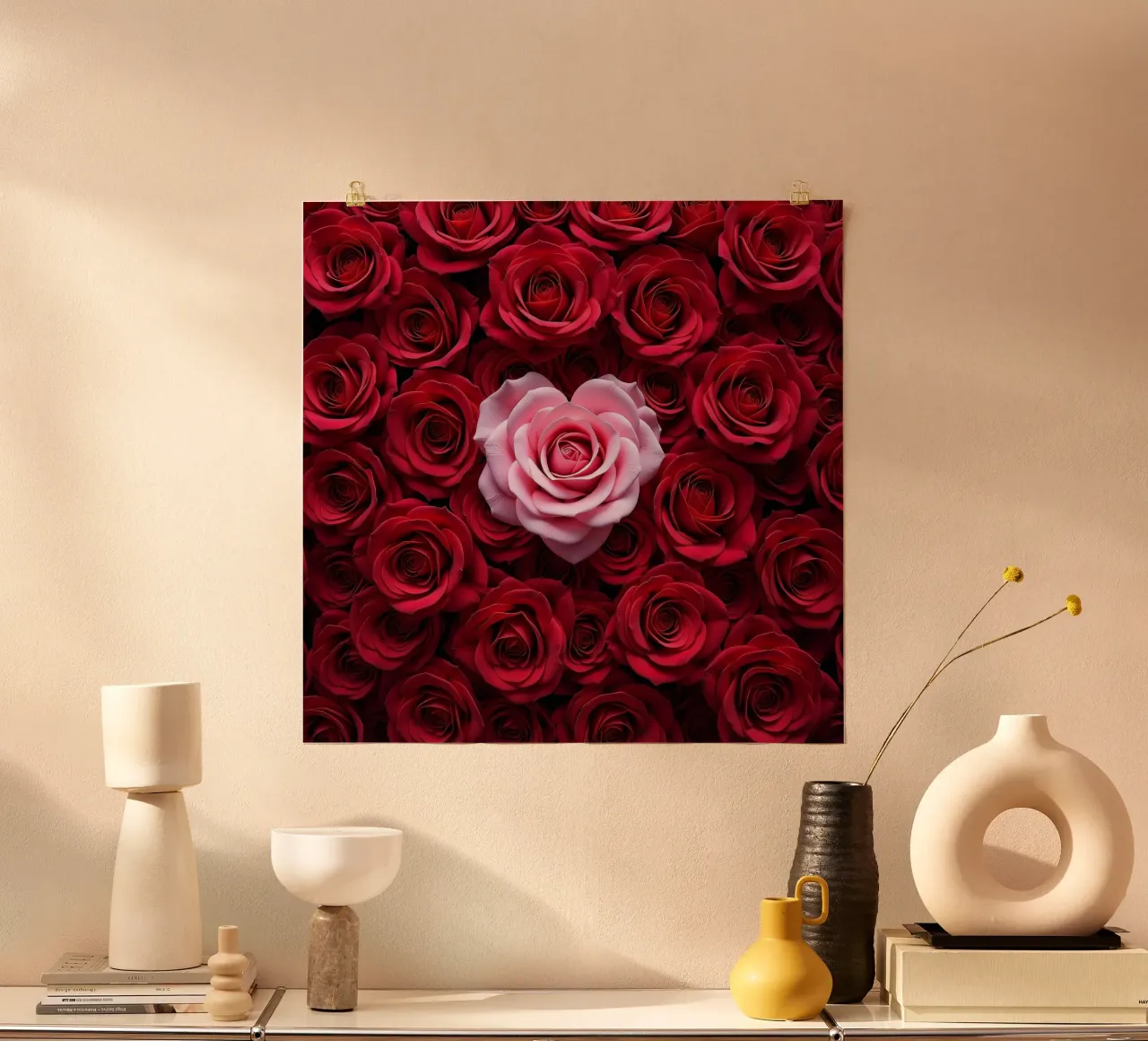 Rosen_rot_pink_1 poster con telaio in plastica da Farb- und Blütenzauber by LK